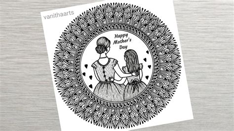 Mothers Day Mandala Art How To Draw Mandala For Beginners Mothers