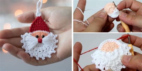 Crochet Santa Ornament Tutorials And More