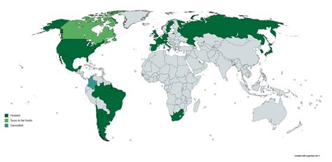 Countries Which Have Hosted The Fifa World Cup R Mapporn