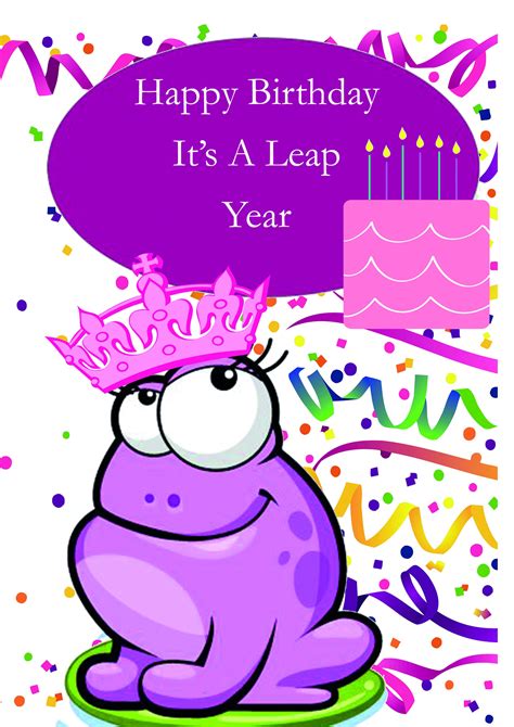 Leap Year Happy Birthday Card Female | Etsy