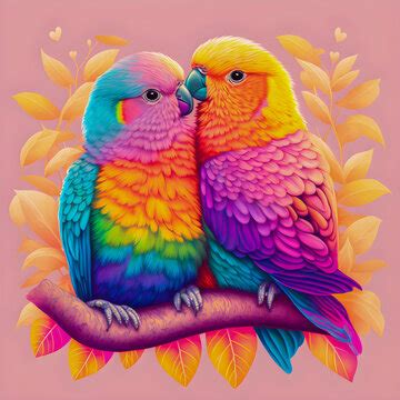 Beautiful Colourful Love Birds