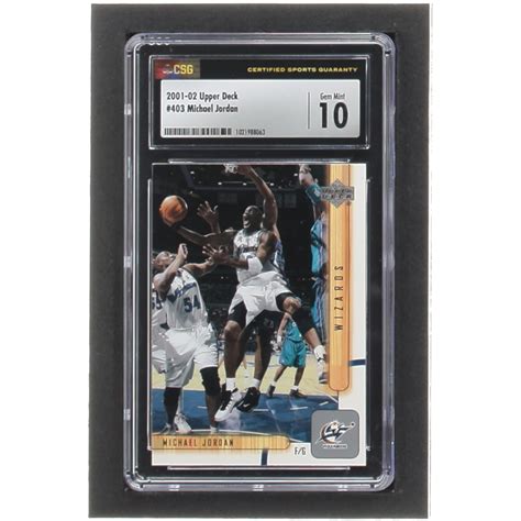 Michael Jordan 2001 02 Upper Deck 403 CSG 10 Pristine Auction