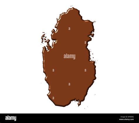 Qatar 3d map with national color Stock Photo - Alamy