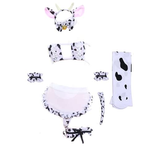 Buy Womens Sexy Maid Cosplay Lingerie Furry Milk Cow Costume Kawaii