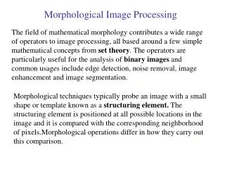 Ppt Morphological Image Processing Chapter Powerpoint