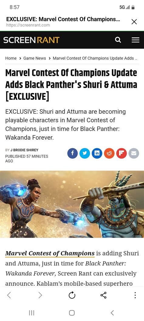 Shuri And Attuma For November — Marvel Contest Of Champions