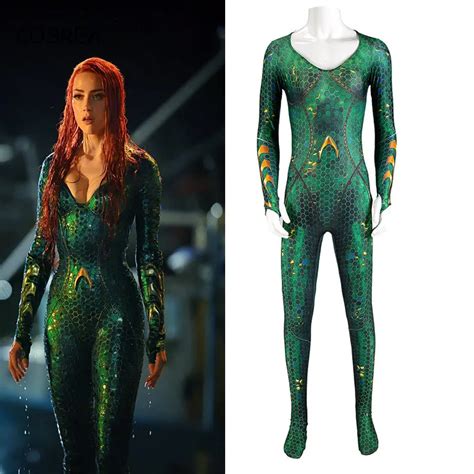 Movie Aquaman Mera Cosplay Costume Justice League Sexy Tight Catsuit