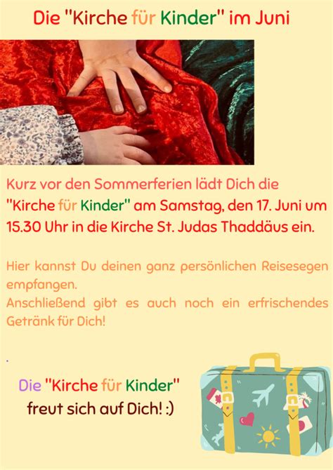 Kirche für Kinder mit Reisesegen Gemeinde Judas Thaddäus