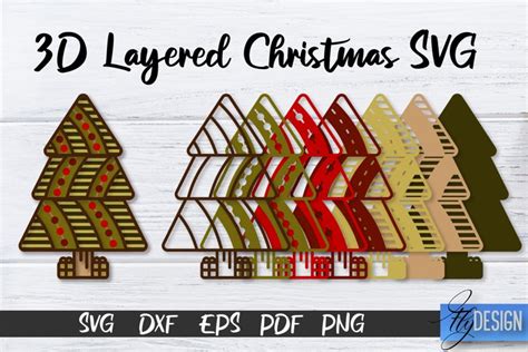 3D Layered Christmas Tree SVG 3D SVG Christmas Paper Cut