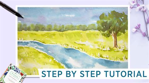 Step By Step Watercolor Tutorial How To Paint A Landscape With