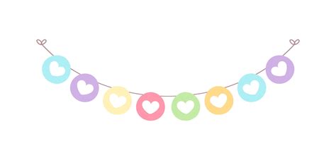 Pastel Hearts Bunting Clipart 19501186 Vector Art At Vecteezy