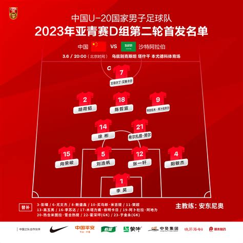 U20亚洲杯 中国vs沙特首发：艾菲尔丁、拜合拉木先发，刘浩帆出战 直播吧