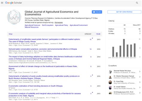 Global Journal Of Agricultural Economics And Econometrics