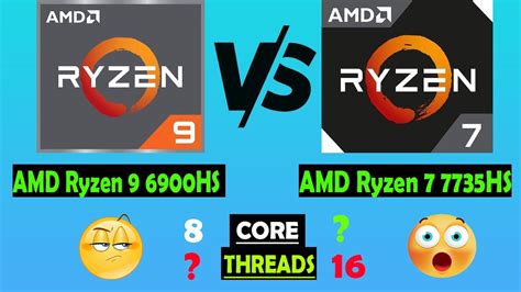 Amd Ryzen 9 6900hs 🆚 Ryzen 7 7735hs 🔥processor Compare🔥 Youtube