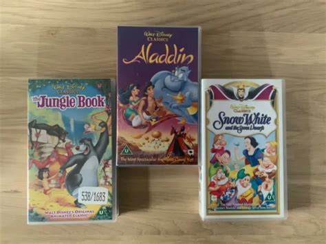 Walt Disney Vhs Video Tape Bundle Aaddinsnow Whitejungle Book £599 Picclick Uk