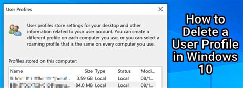 How To Delete A User Profile In Windows 10