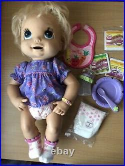 Hasbro Baby Alive Interactive Doll Soft Face Cup Spoon Bowl Diaper