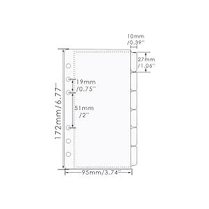 Amazon 2 Set 6 Tabs A6 Clear PP Cash Envelopes Dividers