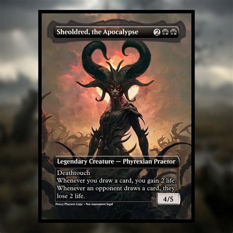 Sheoldred The Apocalypse Proxy Clear Frame Custom Art Game Cards For