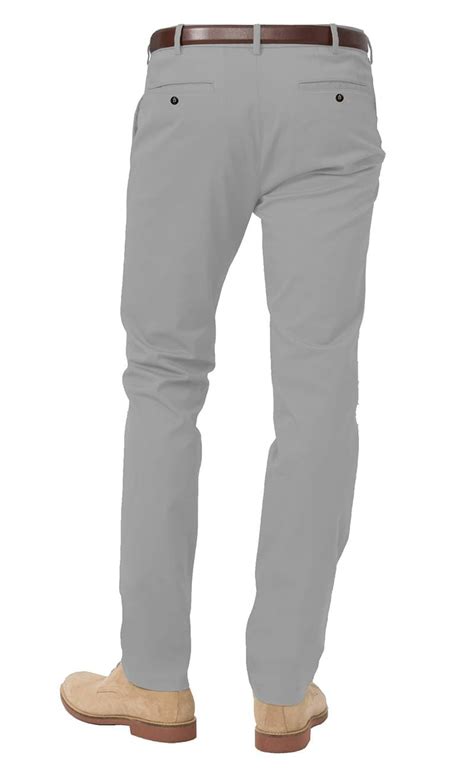 Comfortable Mens Chino Pant In Light Grey Woodies Clothing