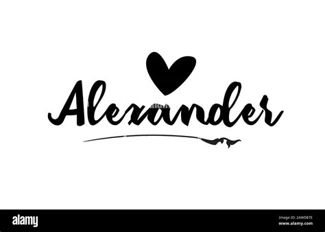 Alexander Nombre Texto Palabra Con Amor Coraz N Mano Escrito Para