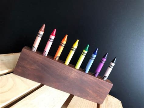 Wood Crayon Holder Crayon Organizer Crayon Caddy Art Etsy