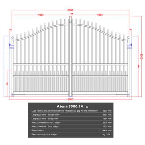 Portail ATENA 3 5m 14x14 Structure Motorisable Ouverture Motorisable