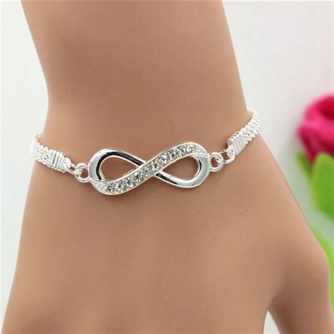 Womens Silver Infinity Chain Bracelet In 2020 Infinity Bracelet Men