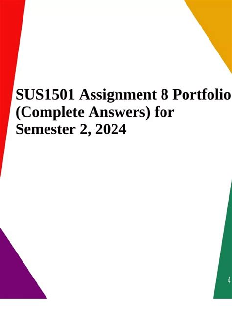 Sus1501 Assignment 8 Portfolio Complete Answers For Semester 2 2024