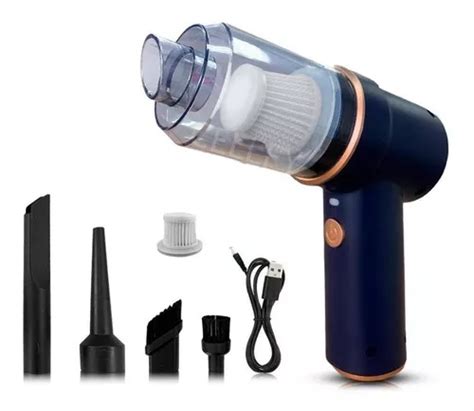 Aspirador Portátil 120w Automotivo Potente Recarregável Casa Cor Azul