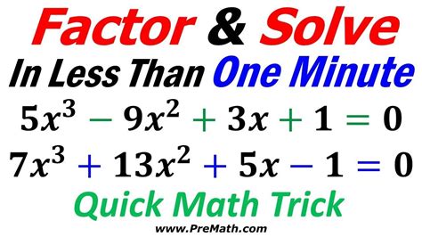 Quick Way To Solve Cubic Equations