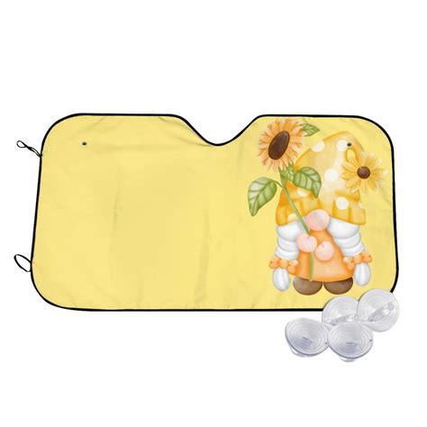 Balery Sunflower Gnomes Windshield Sun Shade Car Front Window