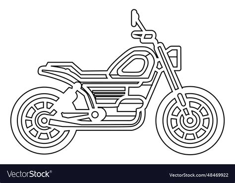 Line art motorcycle for concept design Royalty Free Vector