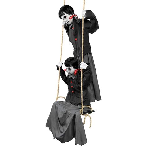 Haunted Living 6 Ft Laughing Swinging Ghoulish Twins Animatronic 60708