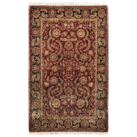 Traditional Handwoven Luxury Wool Black / Red Area Rug For Sale at 1stDibs