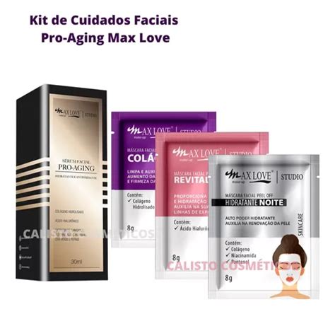 Kit de cuidado facial antiedad Max Love tiempo de aplicación día noche