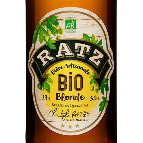 Bières RATZ Bio Blonde 33 cl Vente Bières RATZ Mémé du Quercy