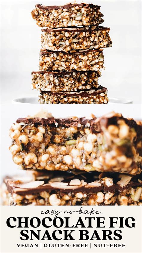 Chocolate Fig Snack Bars (vegan + no-bake) | Vegan snacks, Raw dessert ...