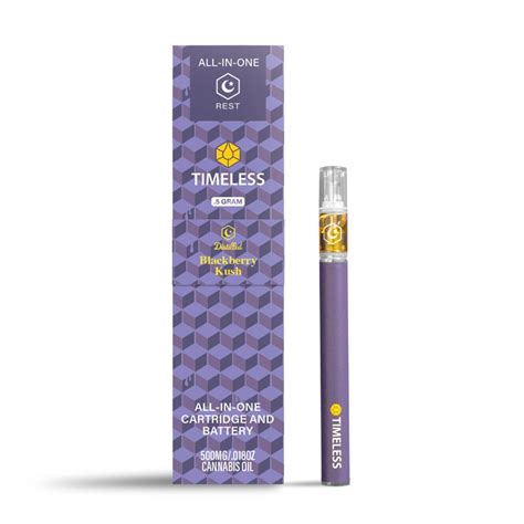 Blackberry Kush Strain Vape Cartridge 1g Timeless Vapes