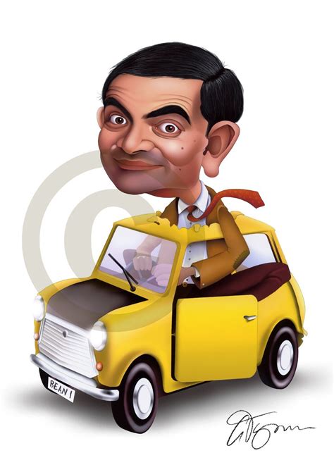 Mr Bean Karikatur Artwork Druck Signiert Von Künstler 100