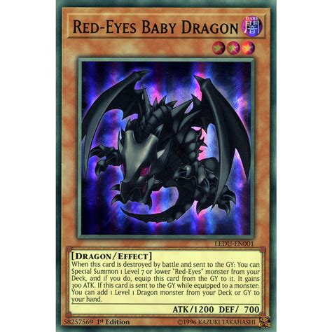 Red Eyes Baby Dragon Ledu En001 Yu Gi Oh Card