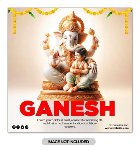 Premium Psd Happy Ganesh Chaturthi Social Media Post