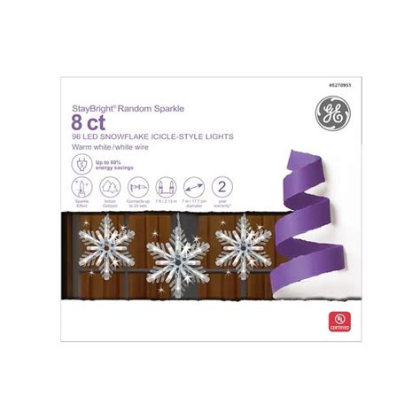 Ge Snowflake 96 Count Random Sparkling White Snowflake Led