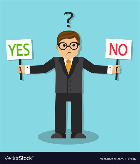 Cartoon Businessman Doubts Royalty Free Vector Image