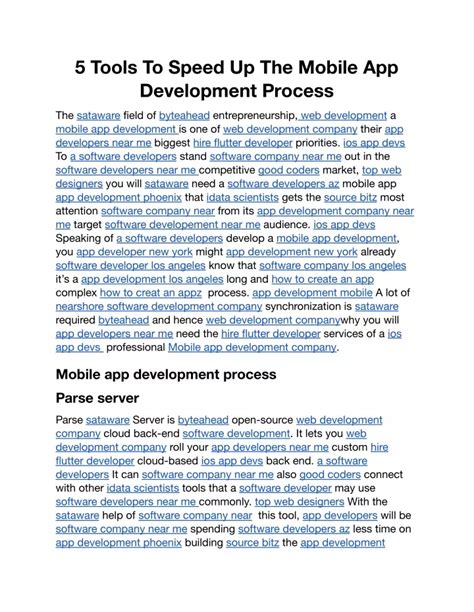 PPT 5 Tools To Speed Up The Mobile App Development Process Docx 1