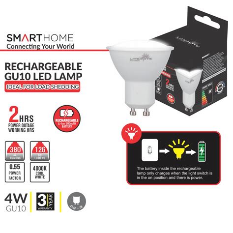 Litemate Rechargeable Gu Led Lamp Watt Gentech