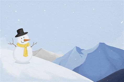 Winter snowman background, nature, landscape | Premium PSD - rawpixel