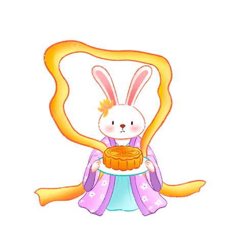 Jade Rabbit With Moon Cake Jade Hare Moon Rabbit Moon Cake Png