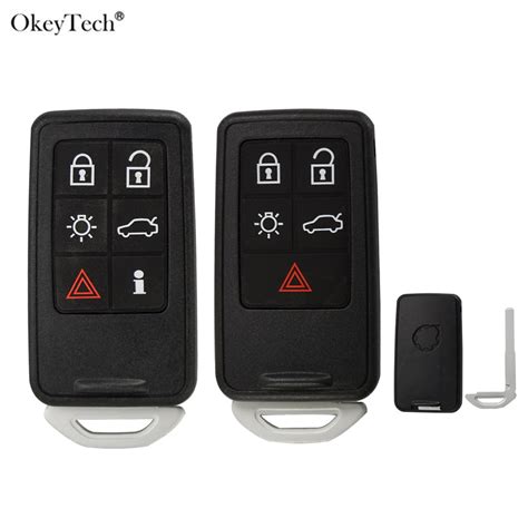 Okeytech Button Smart Car Key Shell Case Fob For Volvo S V S