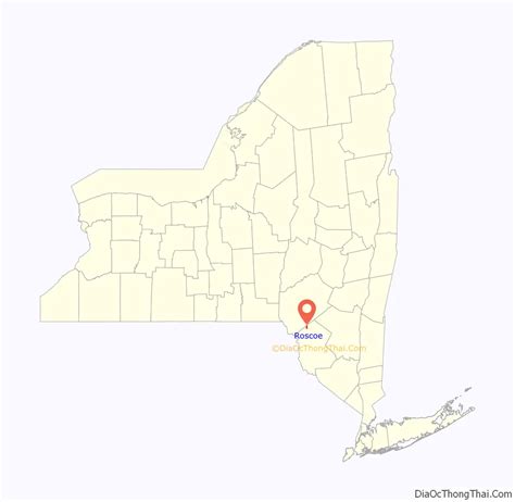 Map of Roscoe CDP, New York - Thong Thai Real